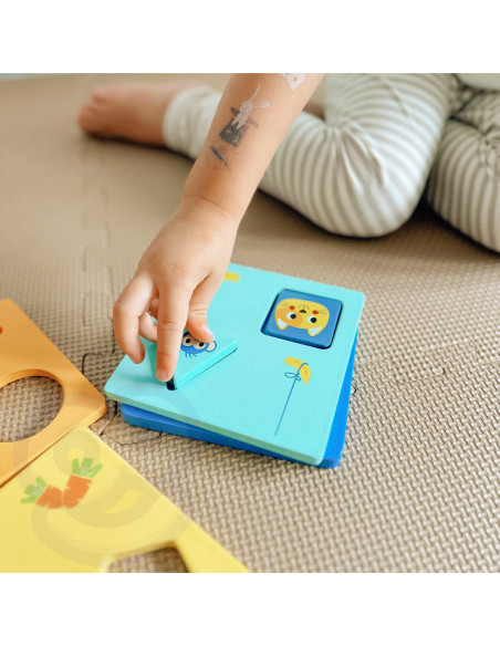 TOOKY TOY Układanka Montessori Kształty i Kolory Zwierzątka 6 Planszy