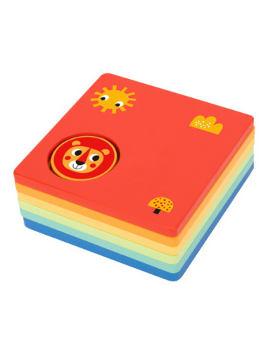 TOOKY TOY Układanka Montessori Kształty i Kolory Zwierzątka 6 Planszy