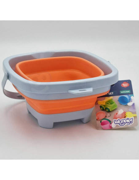 WOOPIE Wiaderko Składane Kwadratowe Pomarańczowe