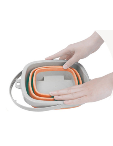 WOOPIE Zestaw Silikonowe Wiaderko z Grabkami Łopatką Pomarańczowe