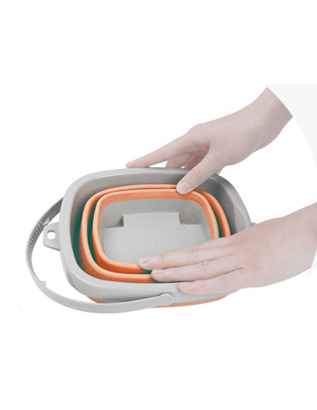 WOOPIE Zestaw Silikonowe Wiaderko z Grabkami Łopatką Pomarańczowe