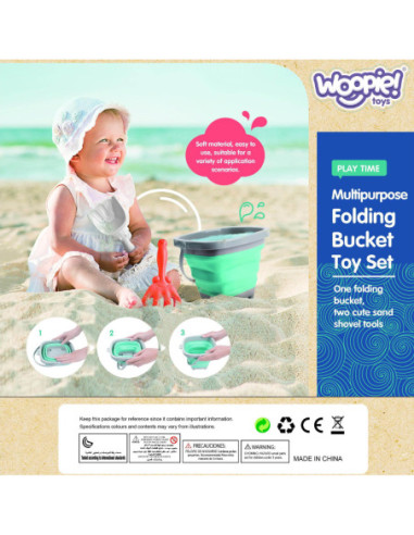 WOOPIE Zestaw Silikonowe Wiaderko z Grabkami Łopatką Pomarańczowe