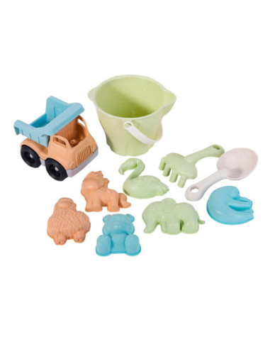WOOPIE Zestaw do Piasku w Wiaderku z Samochodem 11 el.