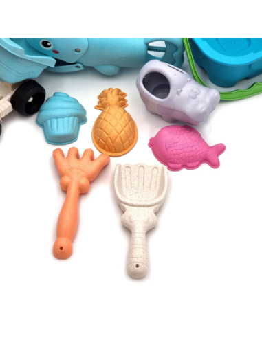 WOOPIE Zestaw do Piasku w Wiaderku z Łopatką Ryba 9 el.