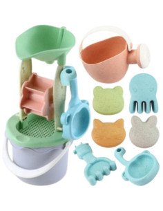 WOOPIE Zestaw do Piasku w Wiaderku z Kołowrotkiem 9 el