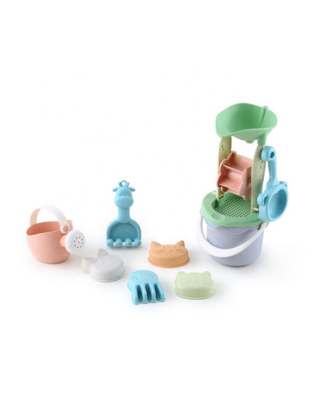 WOOPIE Zestaw do Piasku w Wiaderku z Kołowrotkiem 9 el