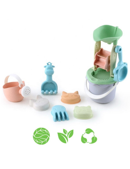 WOOPIE Zestaw do Piasku w Wiaderku z Kołowrotkiem 9 el