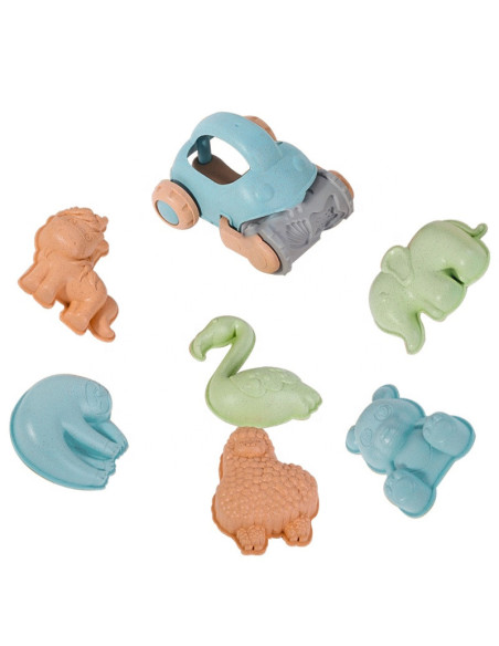 WOOPIE Zestaw do Piasku z Wiaderkiem i Samochodzikiem 10 el.