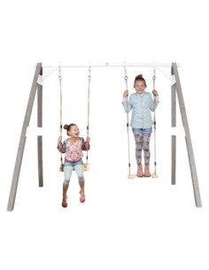 Wooden Swing with Seats Axi Gray Playground
