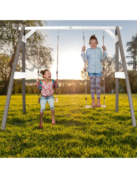 Drewniana Huśtawka z Siedziskami Axi Szary Plac Zabaw