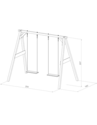 Drewniana Huśtawka z Siedziskami Axi Szary Plac Zabaw