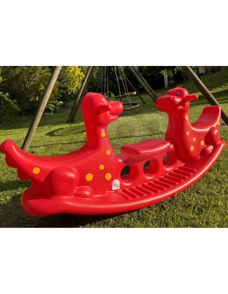 WOOPIE Bujak Wieloosobowy Dino Huśtawka Równoważna Czerwona
