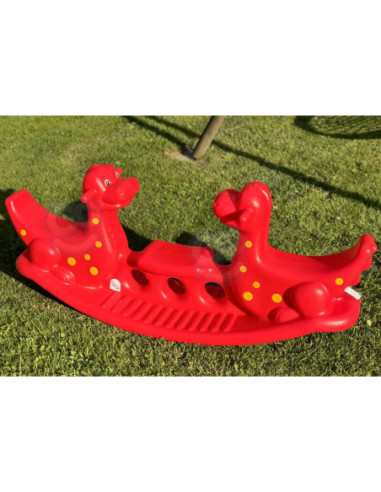 WOOPIE Bujak Wieloosobowy Dino Huśtawka Równoważna Czerwona