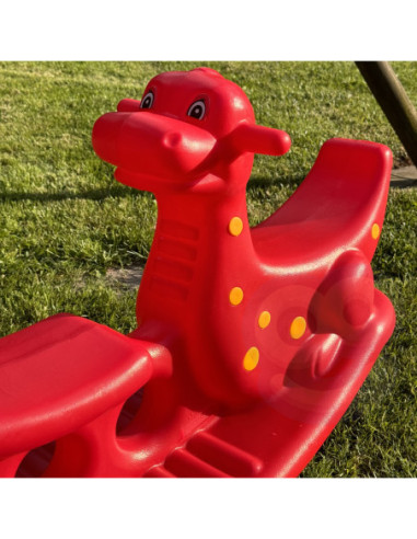 WOOPIE Bujak Wieloosobowy Dino Huśtawka Równoważna Czerwona