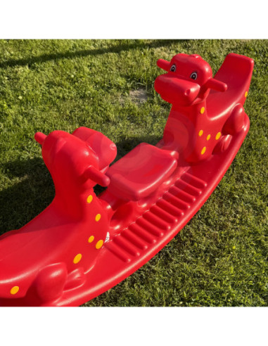 WOOPIE Bujak Wieloosobowy Dino Huśtawka Równoważna Czerwona