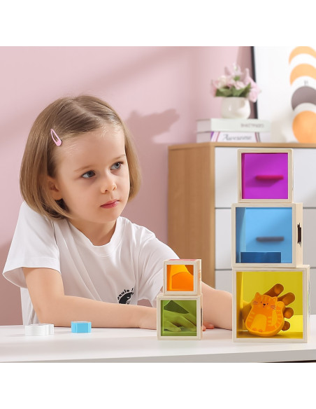 VIGA Drewniana Piramidka Układanka Klocki Sorter