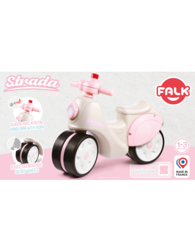 Falk Jeździk Scooter Strada Retro Dla Dziewczynki Ciche Opony od 1 Roku