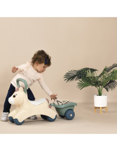 SMOBY Little Pierwszy Jeżdzik Pony Ride-On Kucyk z Przyczepką