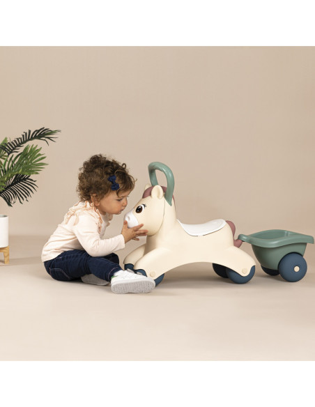 SMOBY Little Pierwszy Jeżdzik Pony Ride-On Kucyk z Przyczepką