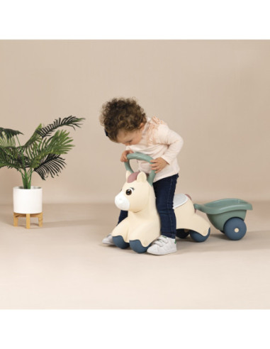 SMOBY Little Pierwszy Jeżdzik Pony Ride-On Kucyk z Przyczepką