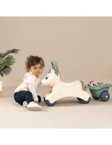 SMOBY Little Pierwszy Jeżdzik Pony Ride-On Kucyk z Przyczepką