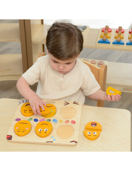 MASTERKIDZ Tablica do Nauki Emocji Drewniane Jajka jaki Humor?