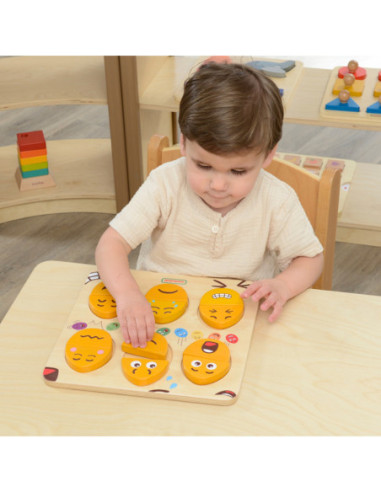 MASTERKIDZ Tablica do Nauki Emocji Drewniane Jajka jaki Humor?