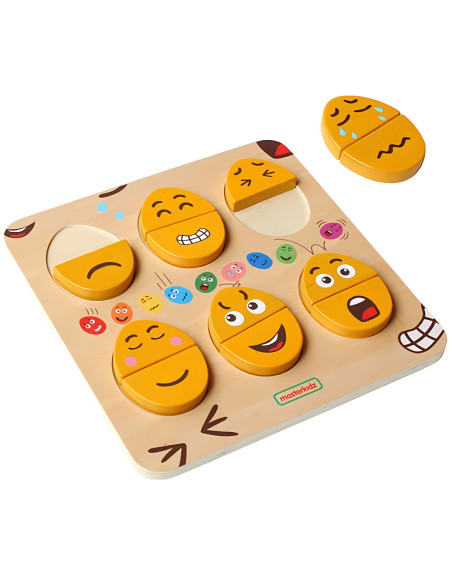 MASTERKIDZ Tablica do Nauki Emocji Drewniane Jajka jaki Humor?