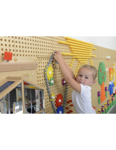 MASTERKIDZ Tablica Ścienna Koła Zębate i Łańcuch 79 El. Zbuduj własny mechanizm