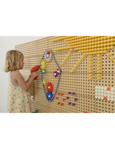 MASTERKIDZ Tablica Ścienna Koła Zębate i Łańcuch 79 El. Zbuduj własny mechanizm