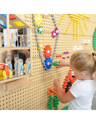 MASTERKIDZ Tablica Ścienna Koła Zębate i Łańcuch 79 El. Zbuduj własny mechanizm