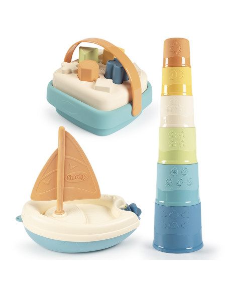 SMOBY Little Green Zestaw Łódka Wieża Sorter Bioplastik