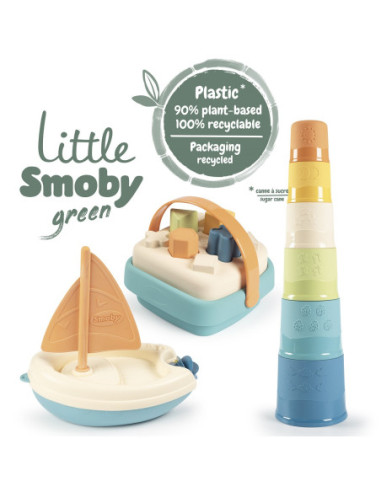 SMOBY Little Green Zestaw Łódka Wieża Sorter Bioplastik