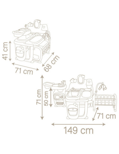SMOBY Baby Nurse Duży Kącik Opiekunki dla Lalki