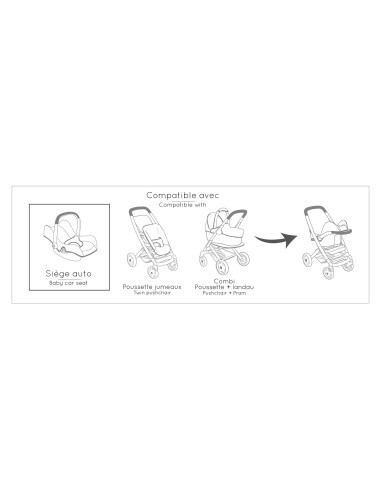 SMOBY Krzesełko do karmienia Maxi Cosi Quinny 3w1 dla lalki Nosidełko Bujak