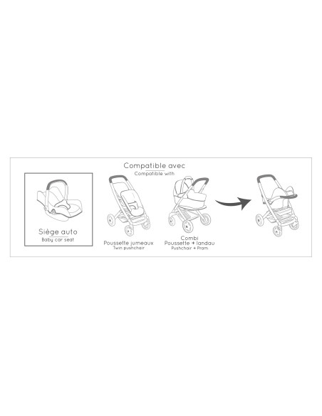 SMOBY Krzesełko do karmienia Maxi Cosi Quinny 3w1 dla lalki Nosidełko Bujak