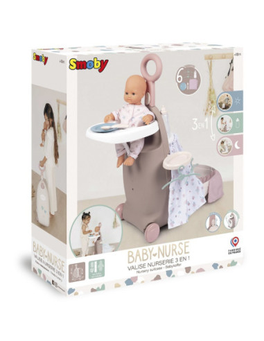 SMOBY Baby Nurse Wielofunkcyjna Walizka z łóżeczkiem dla lalki