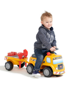 FALK Ride-on Construction Car with Opening Seat + accessories for ages 1+