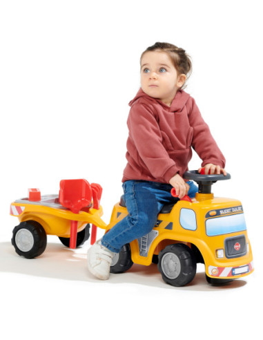Falk Jeździk Samochód Budowniczy z Otwieranym Siedziskiem + akc. od 1 Roku