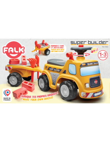 Falk Jeździk Samochód Budowniczy z Otwieranym Siedziskiem + akc. od 1 Roku