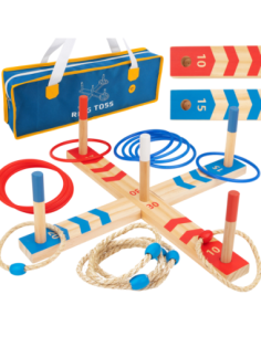 Tooky Toy Drewniana Gra Fun Serso Zręcznościowa Ring Cross