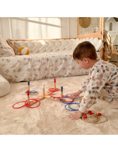 Tooky Toy Drewniana Gra Fun Serso Zręcznościowa Ring Cross