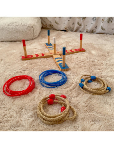 Tooky Toy Drewniana Gra Fun Serso Zręcznościowa Ring Cross