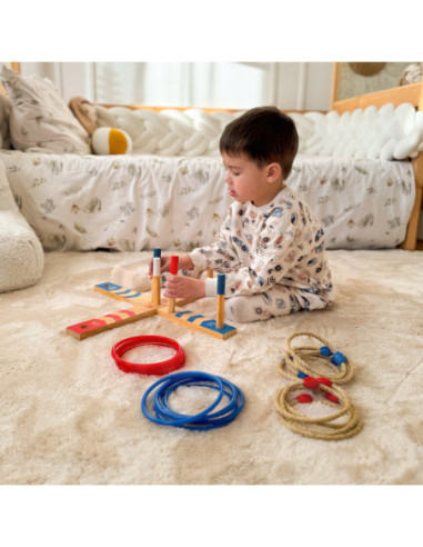 Tooky Toy Drewniana Gra Fun Serso Zręcznościowa Ring Cross