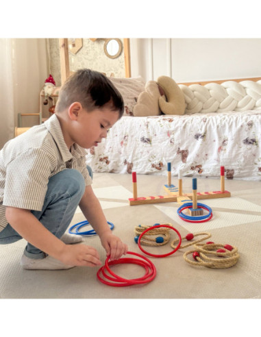 Tooky Toy Drewniana Gra Fun Serso Zręcznościowa Ring Cross