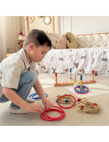 Tooky Toy Drewniana Gra Fun Serso Zręcznościowa Ring Cross