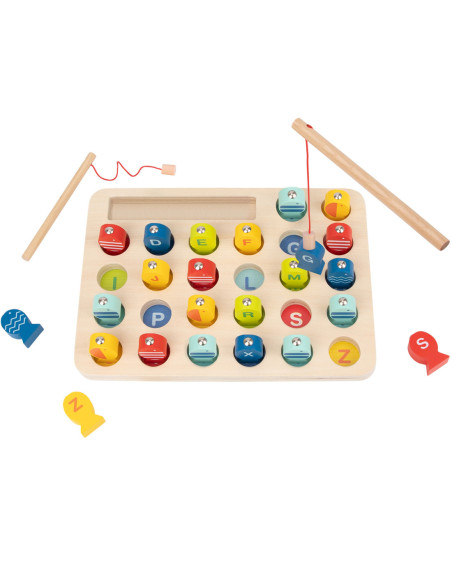 Tooky Toy Drewniana Gra Łowienie Rybek Nauka Literek 29 el.