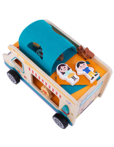 Tooky Toy Drewniany Kamper Postacie Kemping