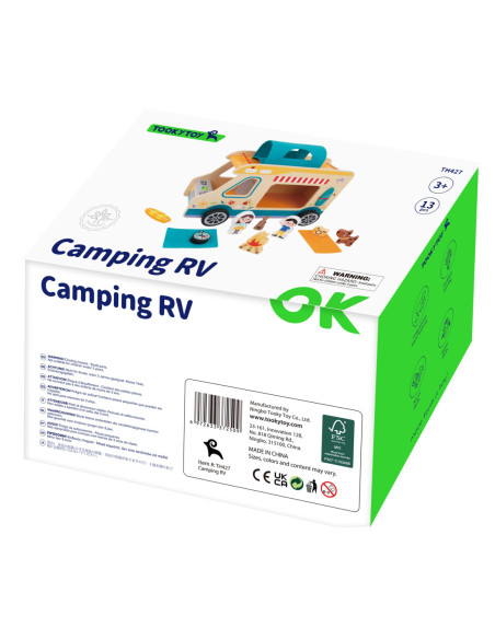 Tooky Toy Drewniany Kamper Postacie Kemping