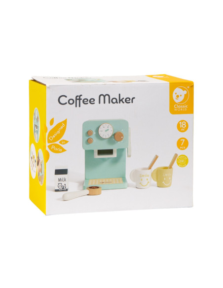 CLASSIC WORLD Drewniany Ekspres do Kawy Zestaw dla Dzieci 7 el.